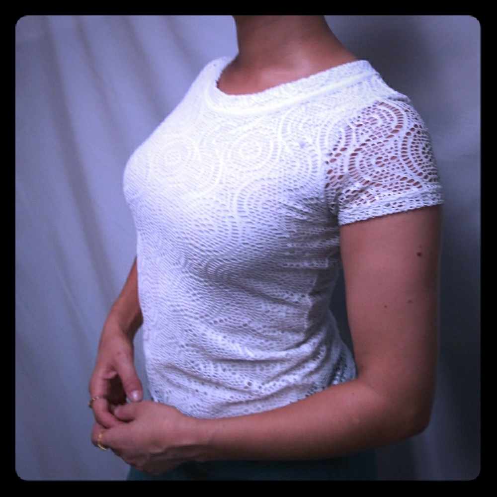 White Lace Banana Republic Dress Top size xxs💋